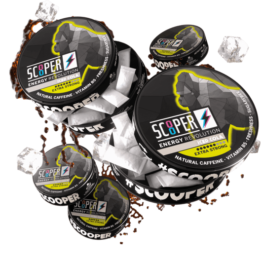 5 cans of iced cola caffeine pouches nicotine free snus