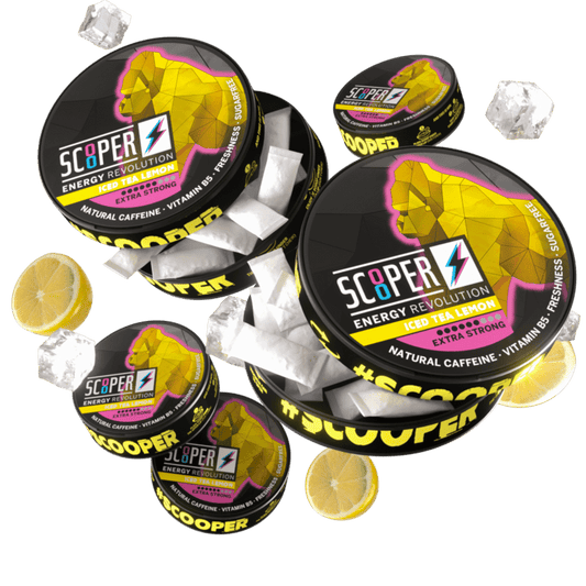 5 cans of iced tea lemon caffeine pouches nicotine free snus